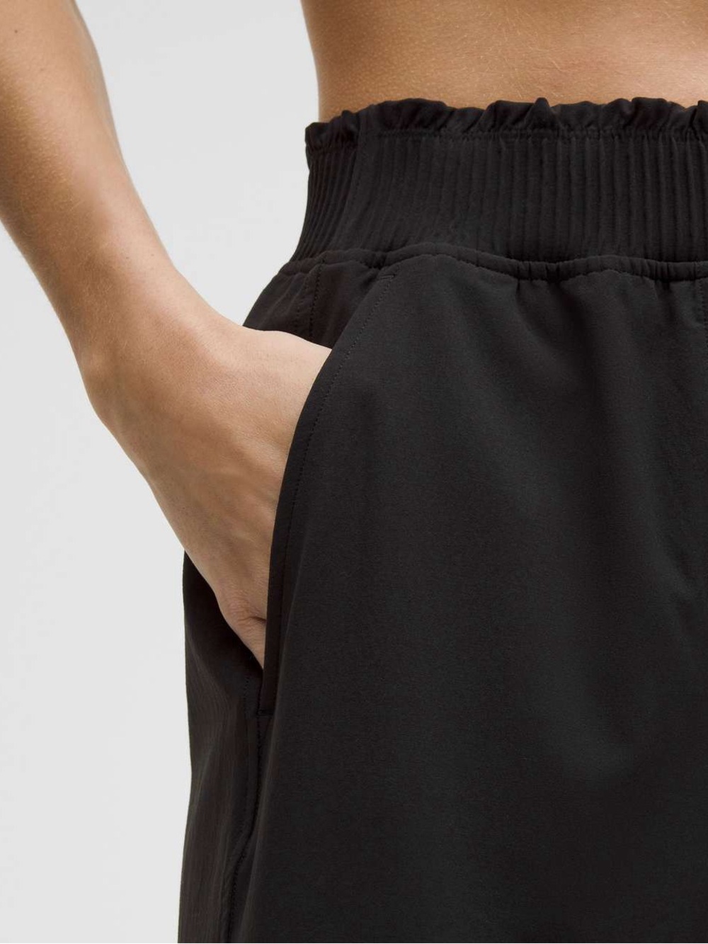 LULULEMON Stretch Woven Ruffle-Waist Wide-Leg Cropped Pant In Black - Picture 6 of 15